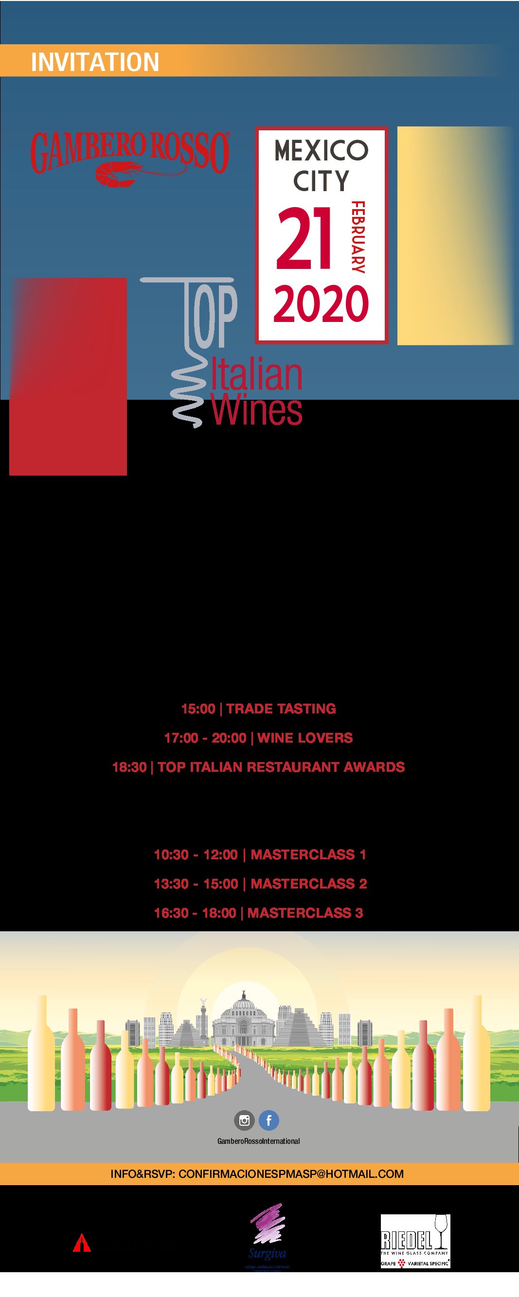 Andreola is ready to land in Mexico City, Tre Bicchieri ROAD SHOW !